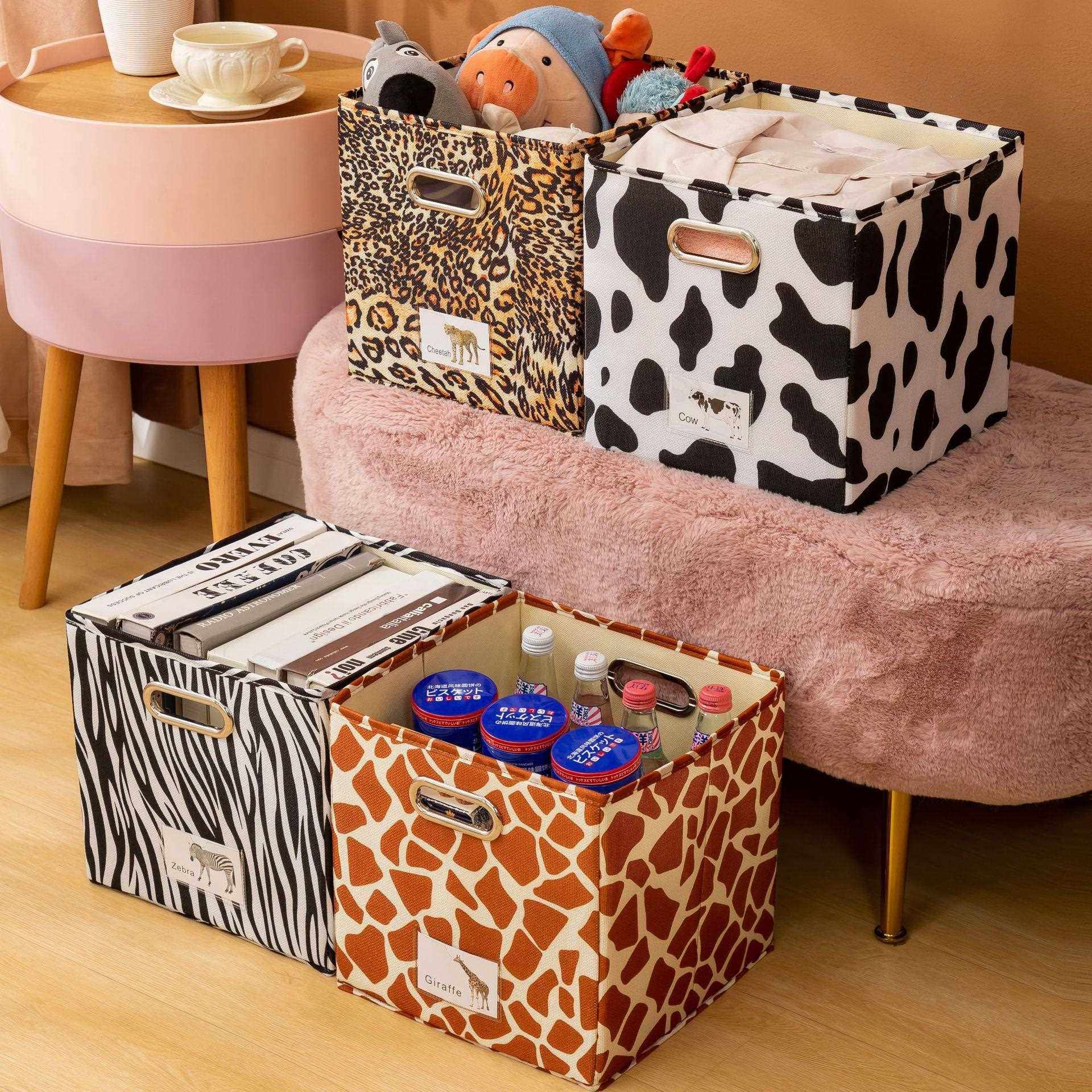 新款直销桌面办公收纳盒抽屉式文件棉麻PP板制作现货收纳箱便携创