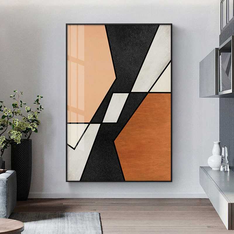 新款直销玄关过道装饰画现代简约抽象走廊尽头色块轻奢挂画客厅大图片