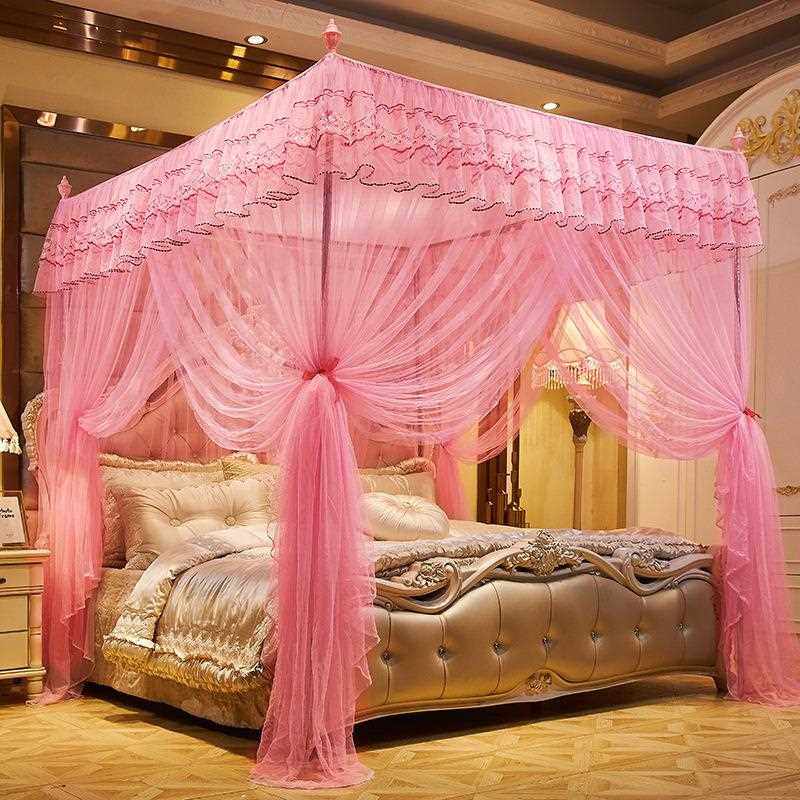 新款直销2022新款家用1.8米床双人公主风宫廷三开门加粗支架帐子1