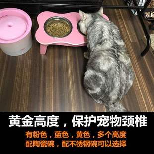 木制宠物碗架泰迪狗碗狗盆猫碗架猫饭盆双碗狗狗餐桌宠物双碗食盆