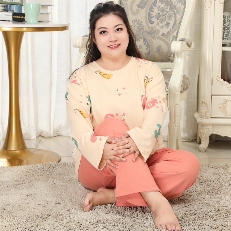 美基韵女士纯棉加肥加大睡衣