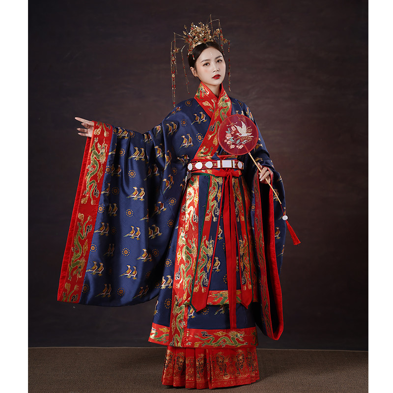 布许明制汉服皇后礼服翟衣织金定制精致古装中式传统喜服婚服广袖
