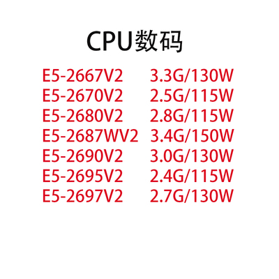 E5-2667 v2/2670/2680/2687W/2690/2695/E5-2697 v2 CPU