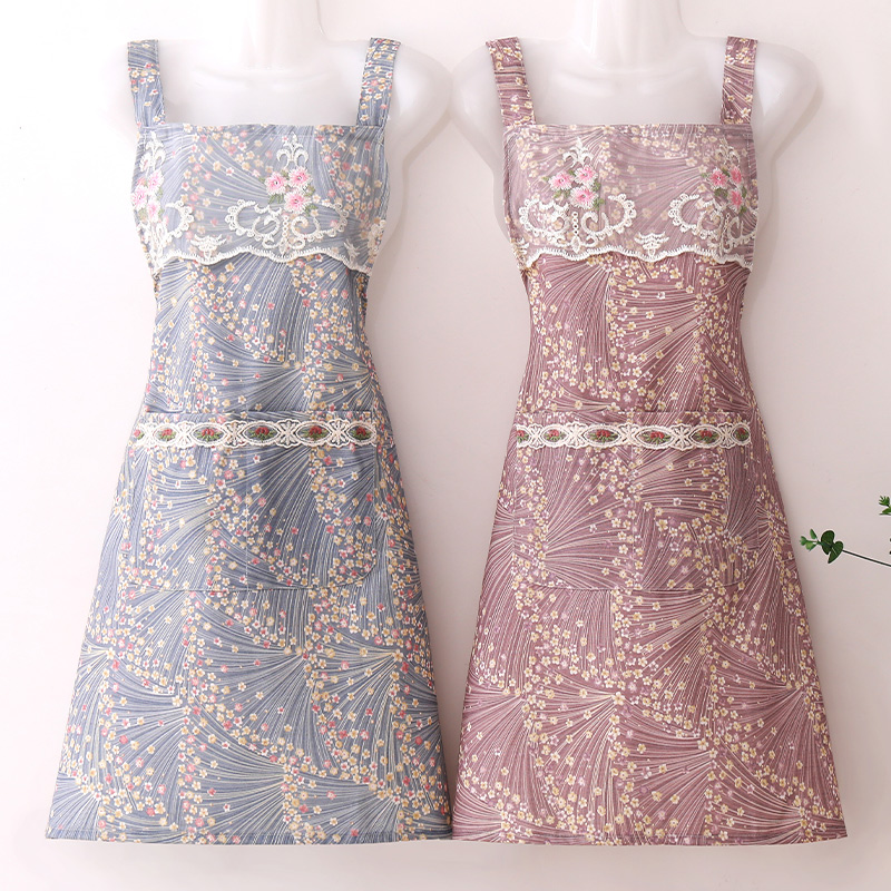 帆布家务清洁蕾丝花边围裙