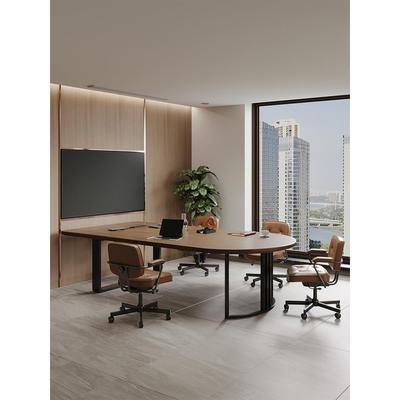 纯实木简约现代小型会议桌6人轻奢高级感接待洽谈培训桌2025新款