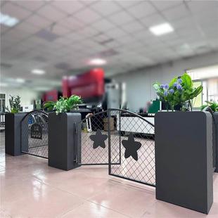 户外不锈钢花箱围栏组合商业街铁艺隔断栅栏广场花盆花槽花坛定制