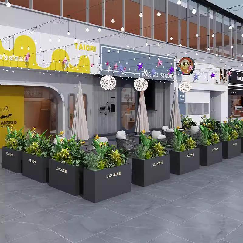 户外花箱外摆商业街咖啡馆铁艺花盆长方形隔断围栏不锈钢花坛花槽,商业/办公家具,花坛/花箱,淘宝优惠券,粉丝福利购,淘宝优惠卷