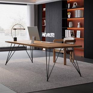 1米6实木单人专用女士总裁经理室老板桌办公电脑桌轻奢高级感书桌