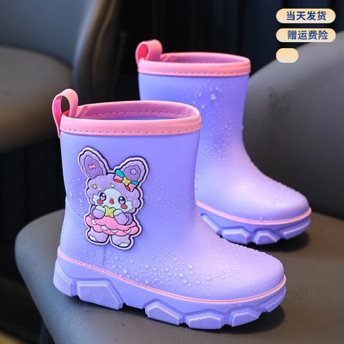 儿童雨鞋女孩学生束口专用