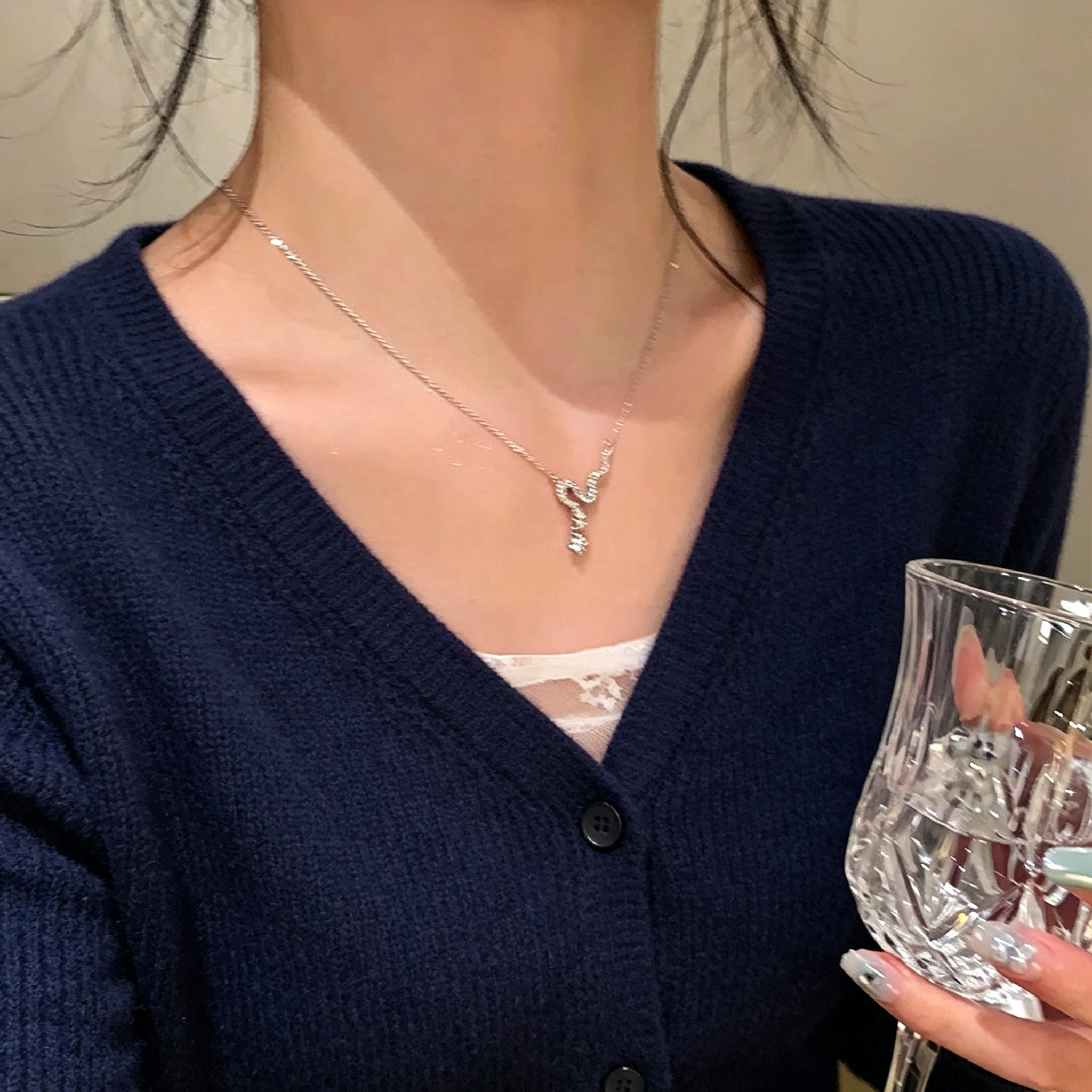 不致敏高保色问号项链女显白