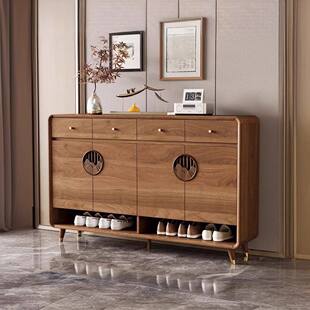 澳门香港鞋柜家用门口实木腿大容量入户新中式玄关阳台储物现