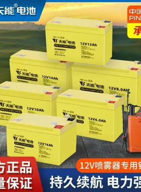 天能正品喷雾器锂电池12v8安