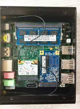 奔腾j2850低功耗小主机四线程4G内存32G固态win7win10送电源