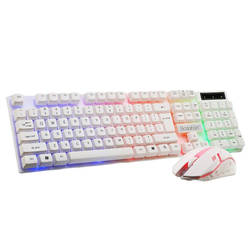 博士顿8310键鼠套装七彩发光机械手感键盘鼠标有线游戏键鼠套