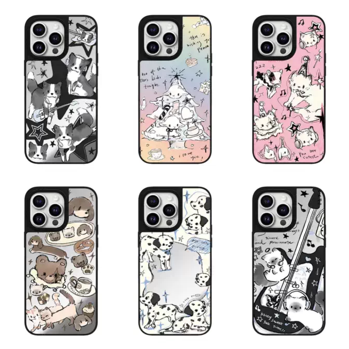 C家MagSafe粉底动物派对吉他小狗适用于苹果磁吸手机壳iPhone17Air防摔16ProMax明星同款15/14镜面13/12高级