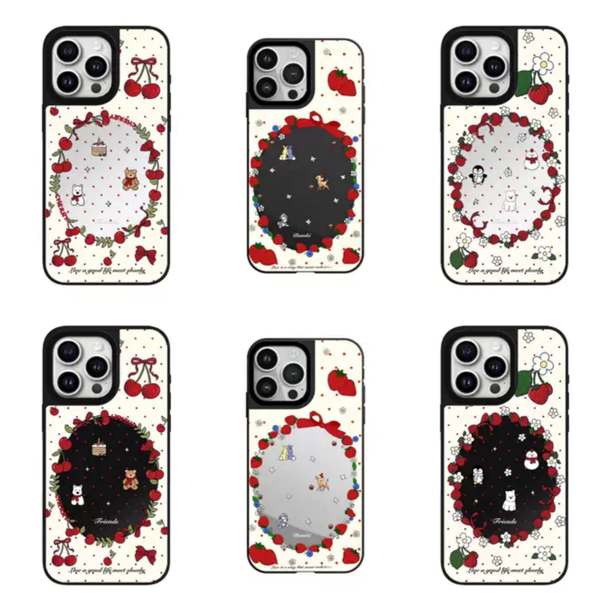 C家MagSafe樱桃波点花环小熊适用于苹果磁吸手机壳iPhone17Air防摔16ProMax镜面15高级感14可爱13/12明星同款