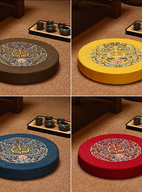 新中式蒲团坐垫打坐禅修拜佛垫家用磕头跪拜垫子佛堂烧香静坐冥想