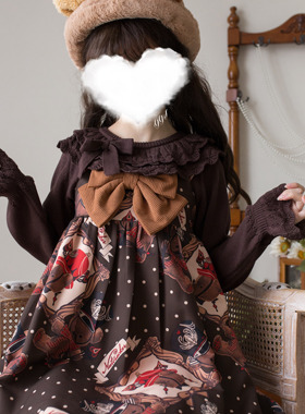 奈奈套头圆领毛衣内搭秋冬打底可爱泡泡袖Lolita毛衣针织保暖内搭