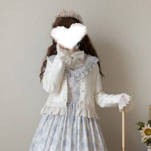 【恋野】Lolita短款毛衣开衫洛丽塔开衫复古针织软妹少女可爱毛衣