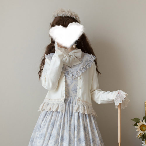 cla系穿孔丝带lolita毛衣开衫