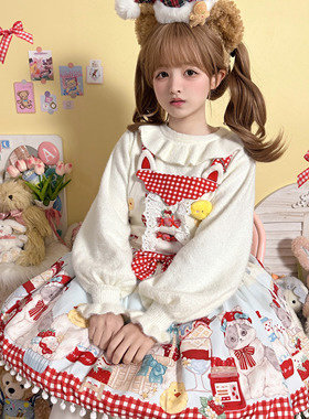 软咩咩仿貂绒秋冬打底可爱泡泡袖Lolita高领毛衣针织保暖内搭