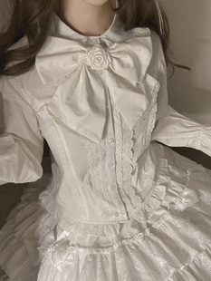 娃娃领中古蕾丝可爱软妹长袖 Lolita内搭泡泡袖 洛丽塔衬衫 莉莉