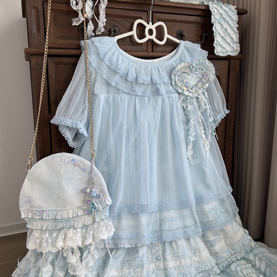 [无尽夏]lolita原创点纱衬衫亲肤百搭日常jsk内搭宽松大码洛丽塔