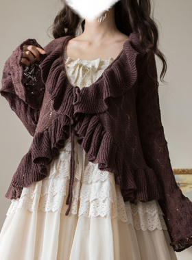 [落日花束]慵懒风Lolita毛衣开衫复古针织开衫软妹外套少女可爱