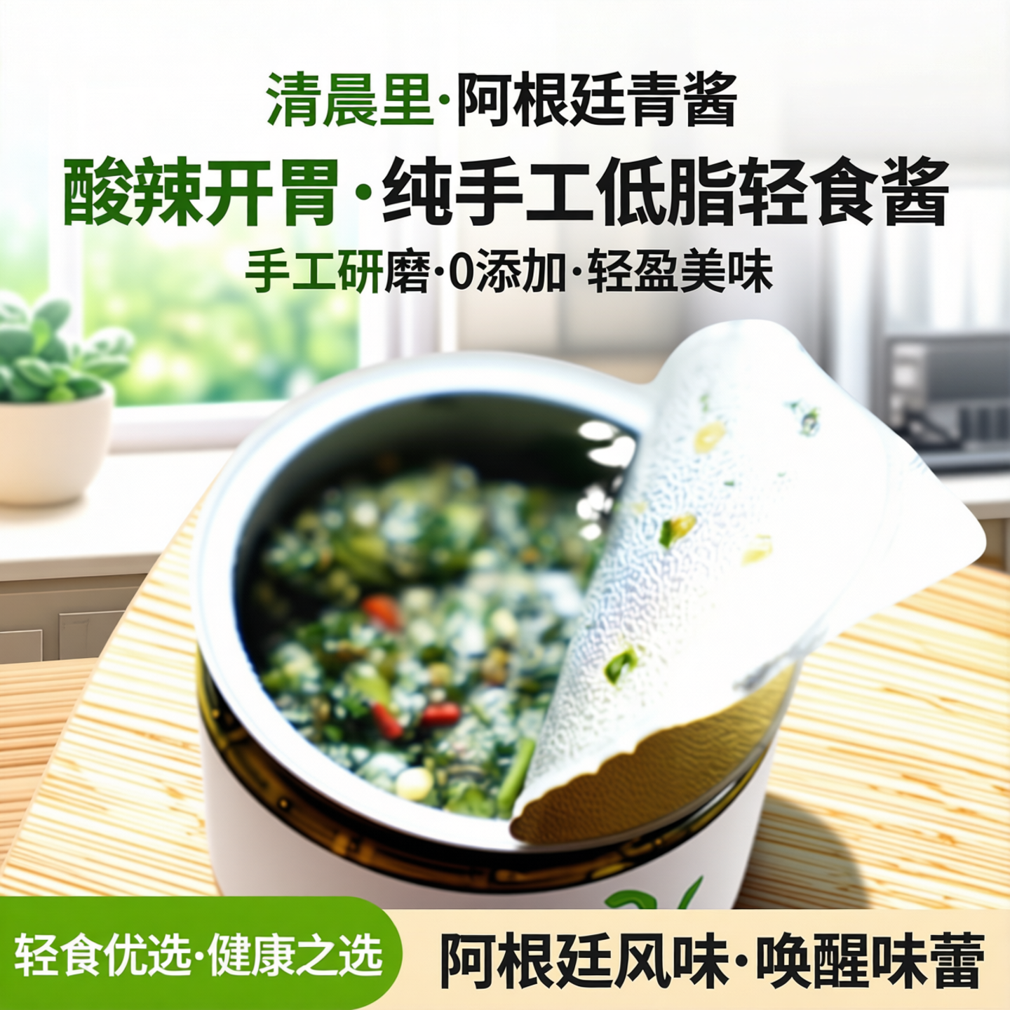 清晨里 阿根廷青酱牛排酱酸辣口小罐装佐餐酱纯手工低脂轻食