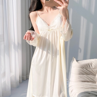 独特绝美法式蕾丝性感睡衣女款2026春夏季新款带胸垫吊带睡裙睡袍