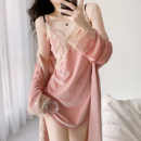 家居服 吊带睡裙睡袍两件套装 金丝绒睡衣女性感2025年春秋冬季 新款