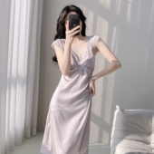 性感睡衣女春夏季 蕾丝吊带睡裙高级感纯欲甜美御姐家居服 冰丝薄款