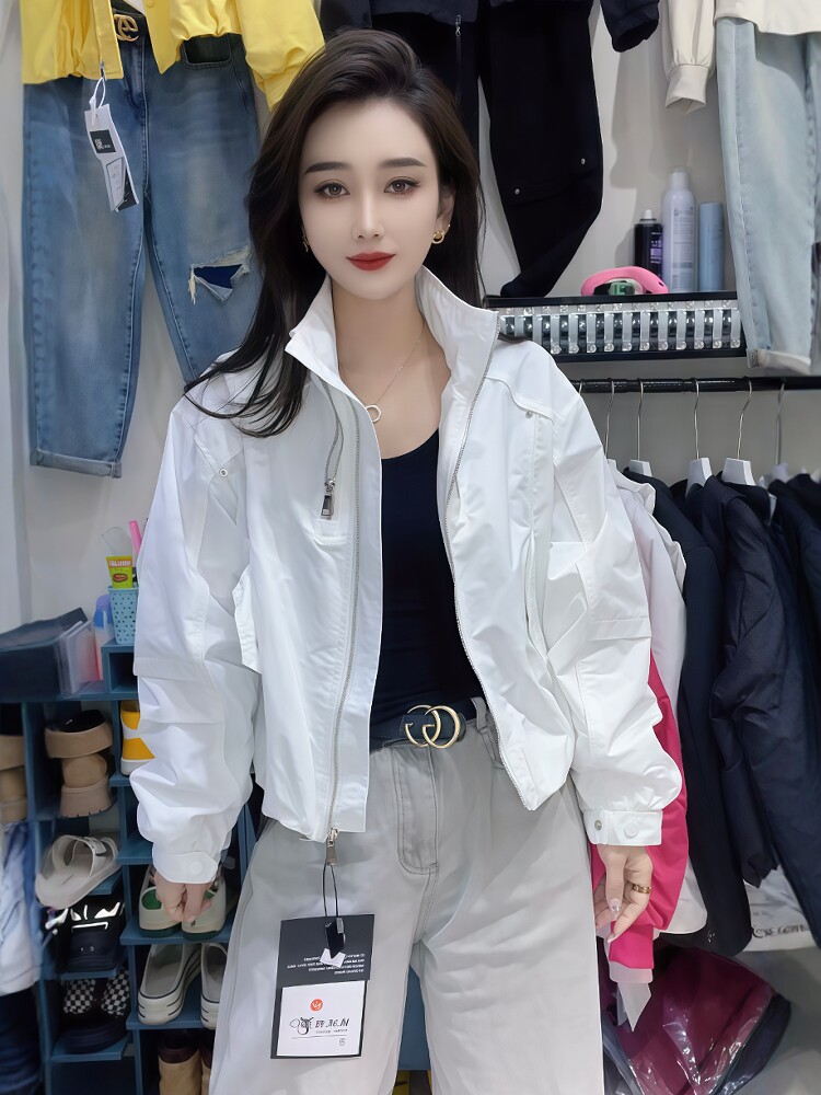 立领短款外套女春秋2025新款时尚百搭设计感小众夹克棒球服上衣潮