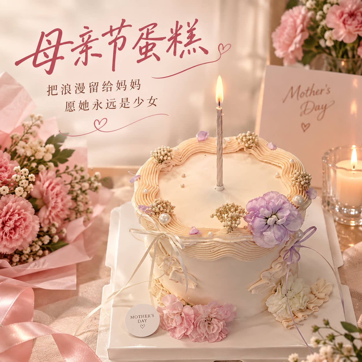 妈妈女神母亲节生日蛋糕