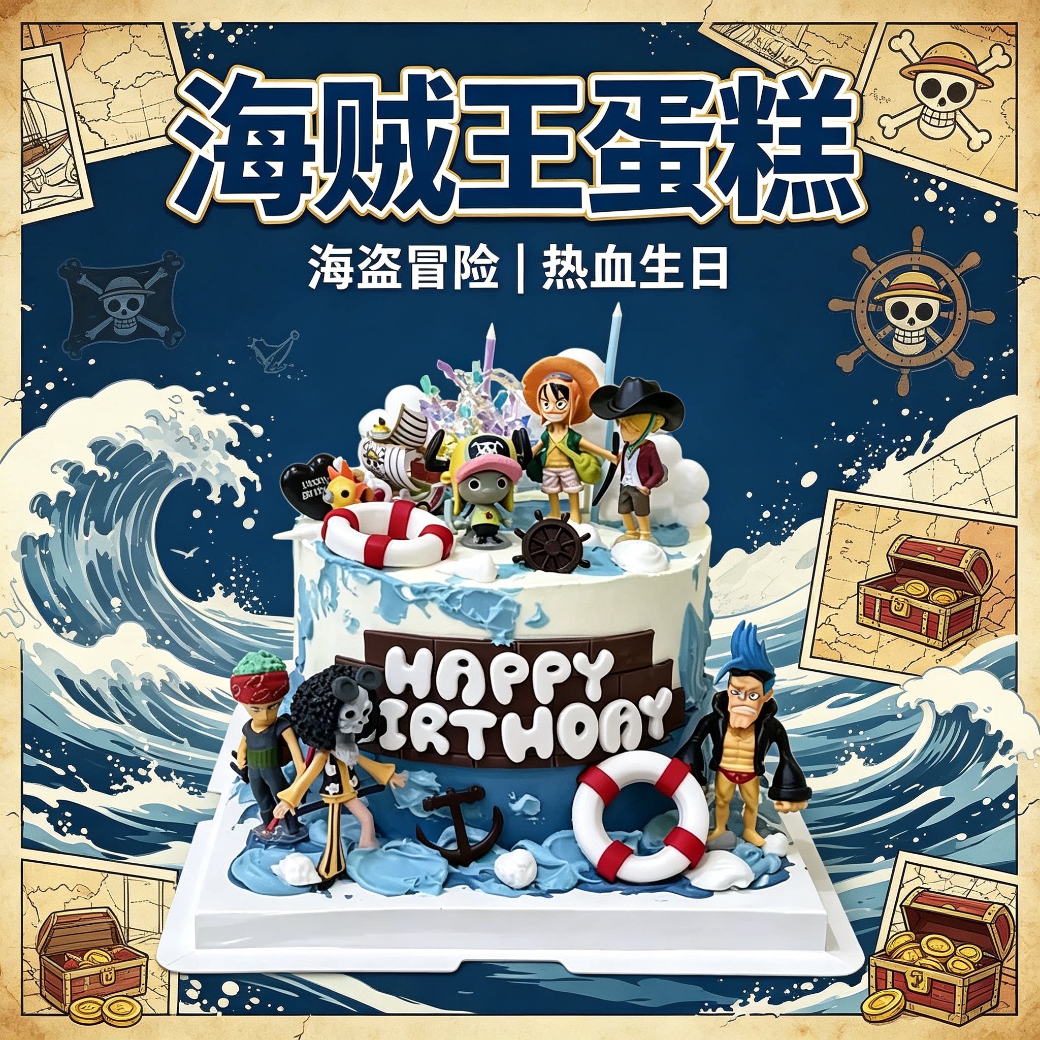 海贼王生日蛋糕路飞同城配送