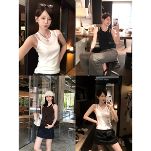 两件套叠穿无袖 KOYEE 薄款 淡人氧感 t恤 韩系吊带背心女2025夏季