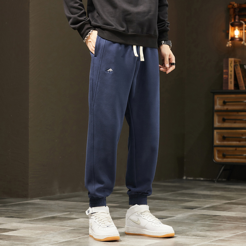 秋季防风束脚裤男2024新款户外运动篮球百搭休闲运动裤痞帅九分裤