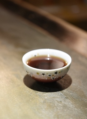 茶杯 台湾李仁嵋老师 钧釉小花青瓷陶主人杯 功夫茶具 博茶堂包邮