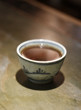 茶杯 台湾老青花主人杯 功夫茶具 博茶堂