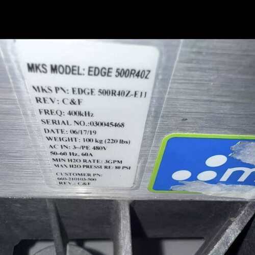 议价MKS射频电源 EDGE 500R40Z-E11可维修