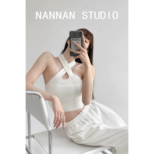 Трикотажный весенний жилет, летняя короткая майка топ, базовый свитер без рукавов, премиум класс