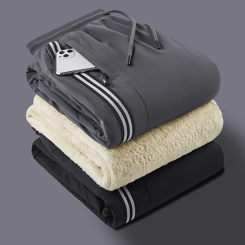 防风防水羊羔绒棉裤男士冬季新款加绒加厚保暖裤外穿防寒休闲裤子