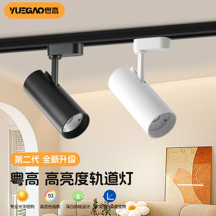 led轨道射灯30w瓦导轨灯服装店背景墙店铺商用超亮聚光二线滑道灯