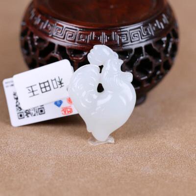 【久龙玉器天然和田玉玉龙河吊坠和田玉羊脂玉挂件一鸣惊人13.87