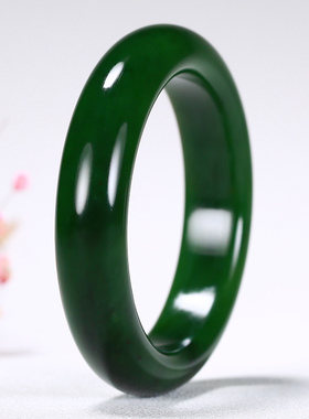 【久龙玉器】平安手镯菠菜绿7号坑和田玉碧玉手镯和田手镯71.20g