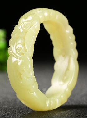 【久龙玉器】精品和田玉黄玉和田玉手镯平安手镯71.01