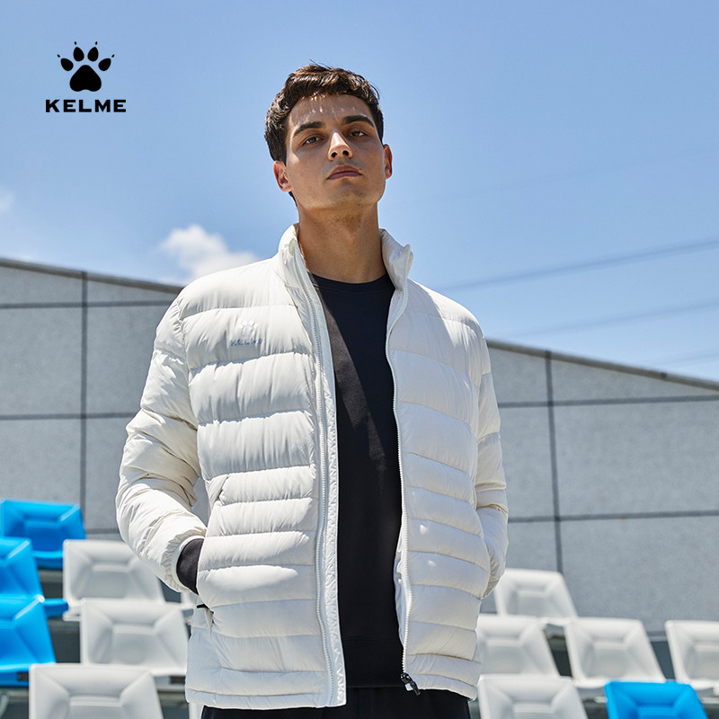 KELME卡尔美运动轻薄羽绒服男短款 2020新款抗菌立领保暖冬装外套