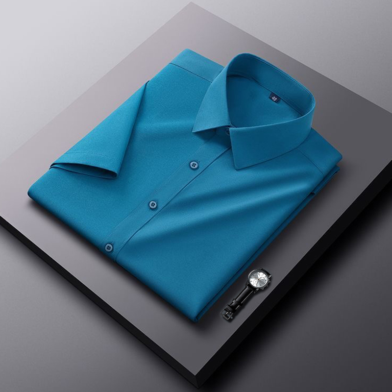 短袖衬衫男士夏季薄款休闲商务寸衫韩版修身免烫大码男装新款衬衣