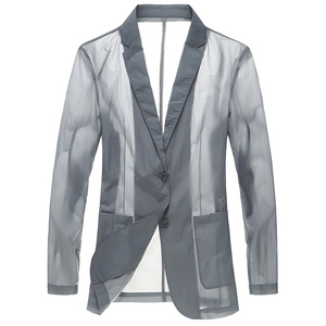 PHLODINCA 春秋薄款防晒冰丝休闲西服男纯色西装外套速干皮肤衣