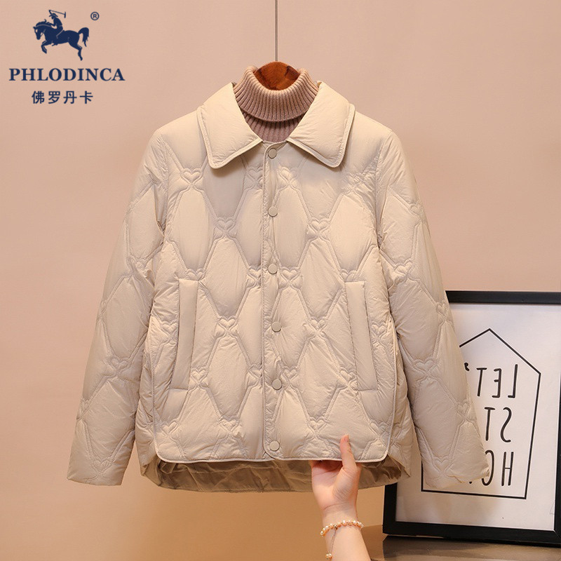 PHLODINCA 轻薄羽绒服女小个子短款2025秋冬季休闲时尚羽绒衣